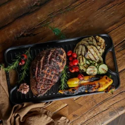 Victoria Garden Details & Accessories*Cast iron reversible griddle 25x47 cm, Black