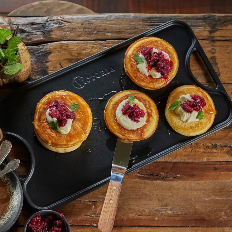 Victoria Garden Details & Accessories*Cast iron reversible griddle 25x47 cm, Black