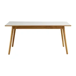 FDB Møbler Dining Tables*C35B dining table 82x160 cm, Light linoleum–oak natural water-based lacquer Grey