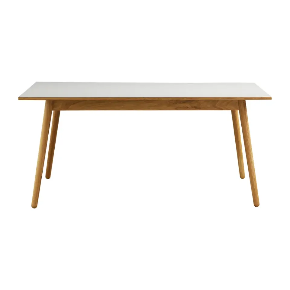 FDB Møbler Dining Tables*C35B dining table 82x160 cm, Light linoleum–oak natural water-based lacquer Grey