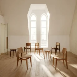 GUBI Chairs*C-Chair chair, American walnut, rattan Brown