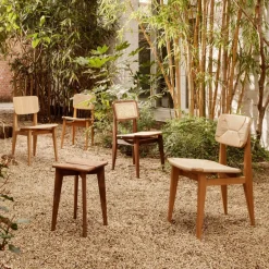 GUBI Chairs*C-Chair chair, American walnut, rattan Brown
