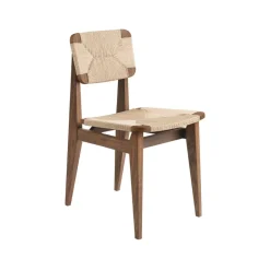 GUBI Chairs*C-Chair chair, American walnut, natural braided seat and back Brown