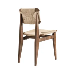 GUBI Chairs*C-Chair chair, American walnut, natural braided seat and back Brown