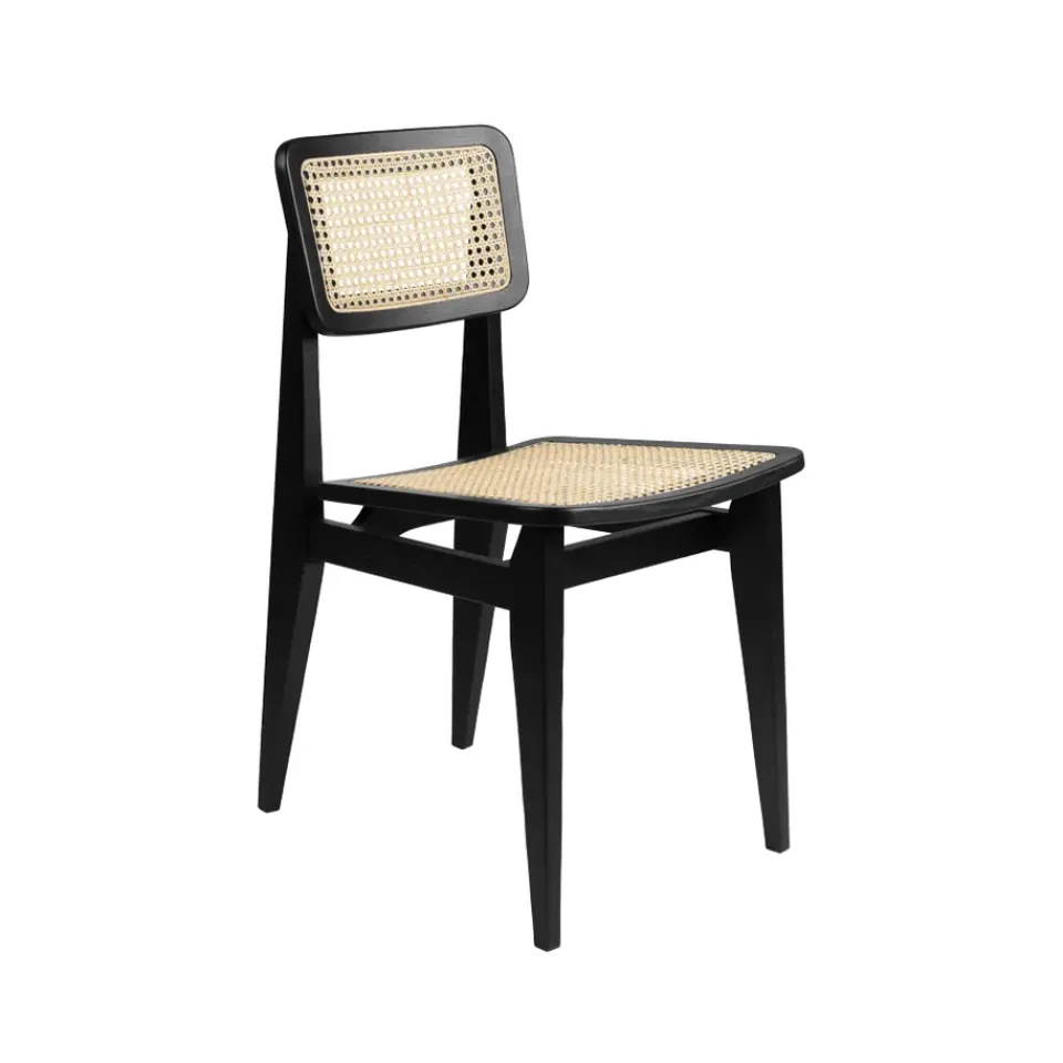 GUBI Chairs*C-Chair chair, stained oak, rattan Black