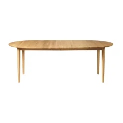 FDB Møbler Dining Tables*C62E Bjørk dining table with 2 extension leaves, Oak solid oiled Beige