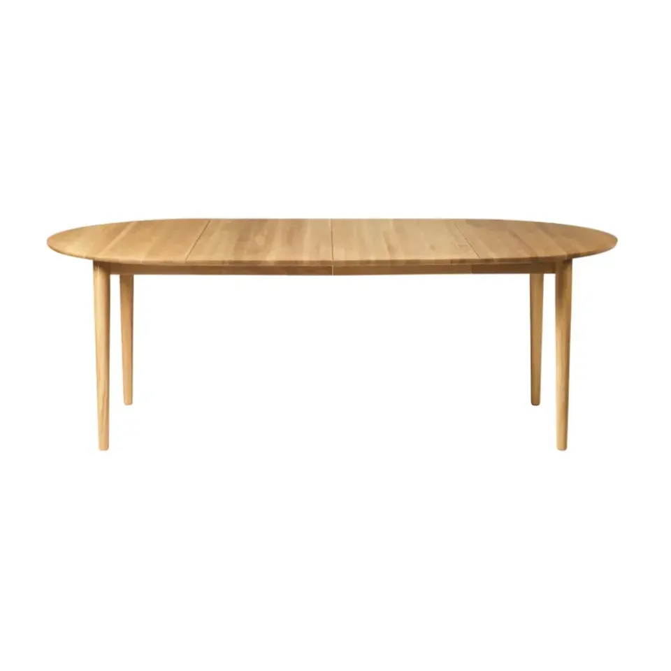 FDB Møbler Dining Tables*C62E Bjørk dining table with 2 extension leaves, Oak solid oiled Beige