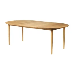 FDB Møbler Dining Tables*C62E Bjørk dining table with 2 extension leaves, Oak solid oiled Beige