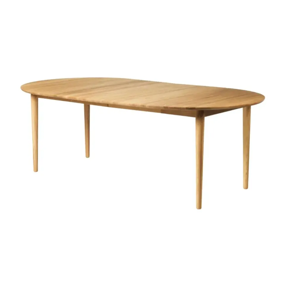 FDB Møbler Dining Tables*C62E Bjørk dining table with 2 extension leaves, Oak solid oiled Beige
