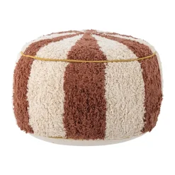 Bloomingville Children's Chairs|Children's Chairs*Charoline pouf Ø44 cm, Brown-white BrownWhite
