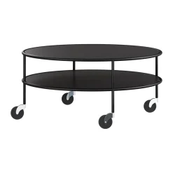 Lammhults Serving Trolleys*Chicago coffee table, laminate, Ø90 cm Black