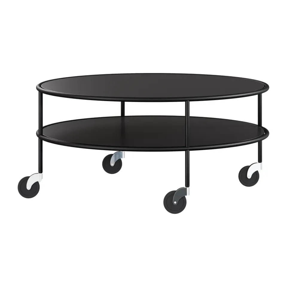 Lammhults Serving Trolleys*Chicago coffee table, laminate, Ø90 cm Black