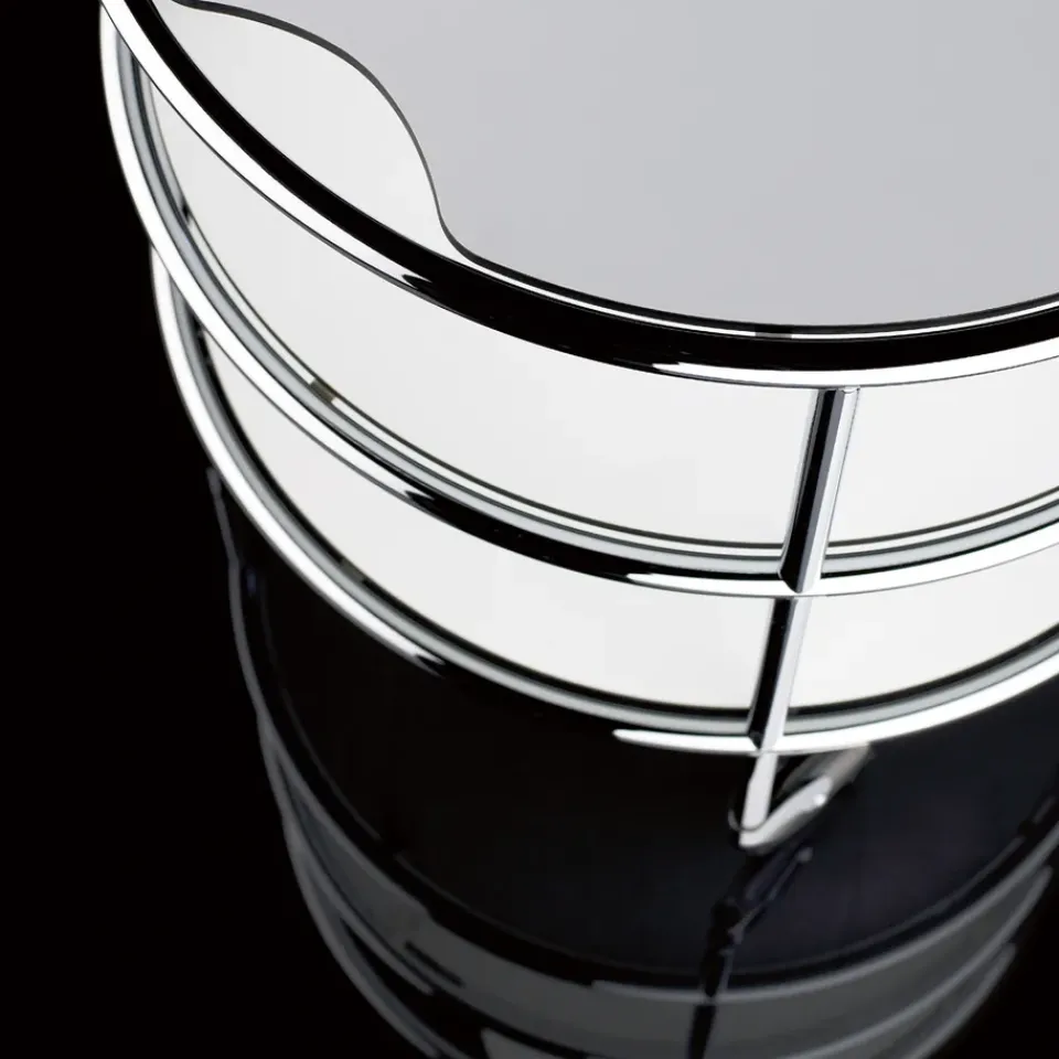 Lammhults Serving Trolleys*Chicago I table on castors, Frosted glass-chrome Transparent