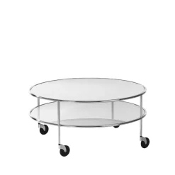 Lammhults Coffee Tables*Chicago III coffee table, Frosted glass-chrome Transparent
