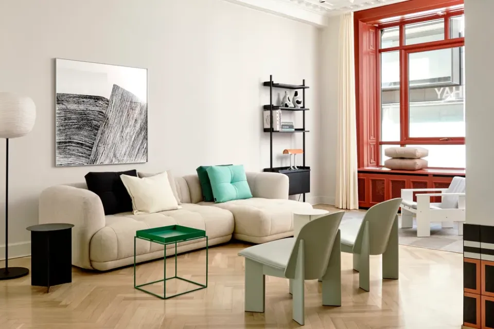 HAY Armchairs & Footstools|Chairs*Chisel lounge chair, Eucalyptus lacquered beech GreenBlue