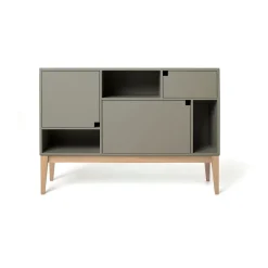 Zweed Display & Glass Cabinets*Citti 6x3 cabinet, Mole -stand in oak matt lacquered Grey