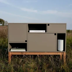 Zweed Display & Glass Cabinets*Citti 6x3 cabinet, Mole -stand in oak matt lacquered Grey