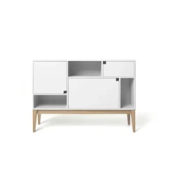 Zweed Display & Glass Cabinets*Citti 6x3 cabinet, . stand in oak matt lacquered White