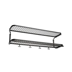 Essem Design Hat Rack & Hat Shelves*Classic 650 hat shelf, /chrome, 2 levels, 120 cm Black