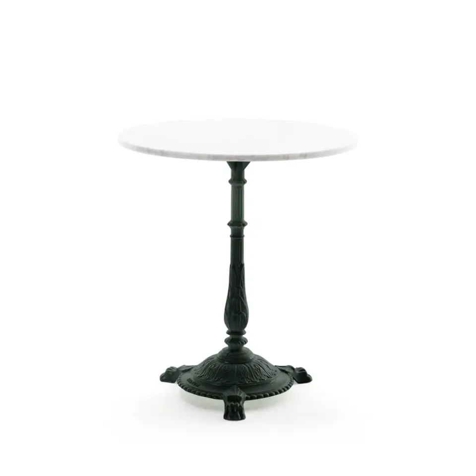 Byarums bruk Balcony Furniture|Table For Outdoor Use*Classic coffee table, Marble , black stand White