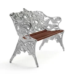 Byarums bruk Garden Sofas & Garden Benches|Outdoor Lounge Furniture*Classic sofa, Mahogany oil, raw aluminum stand Silver-coloured