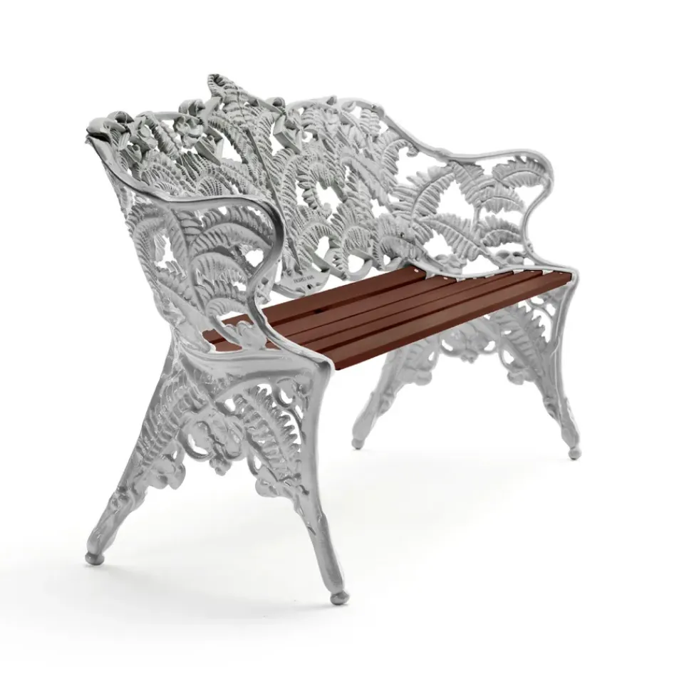 Byarums bruk Garden Sofas & Garden Benches|Outdoor Lounge Furniture*Classic sofa, Mahogany oil, raw aluminum stand Silver-coloured