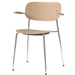 Audo Copenhagen Chairs*Co chair with armrest chromed legs, oak Brown