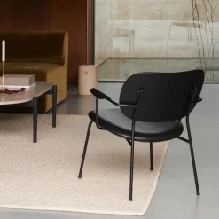 Audo Copenhagen Armchairs & Footstools*Co lounge chair, Leather dakar 0842 , back & arm, dark stained oak, legs Black