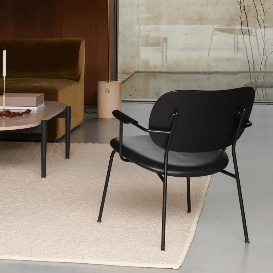 Audo Copenhagen Armchairs & Footstools*Co lounge chair, Leather dakar 0842 , back & arm, dark stained oak, legs Black