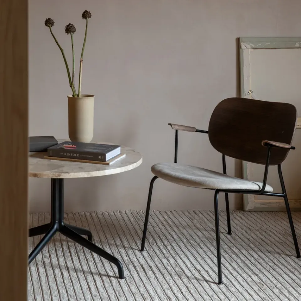 Audo Copenhagen Armchairs & Footstools*Co lounge chair, Leather dakar 0842 , back & arm, dark stained oak, legs Black