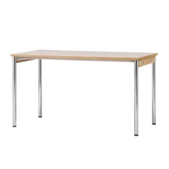 Audo Copenhagen Desks*Co Table conference table 140x70cm, Chrome, laminate creme Grey
