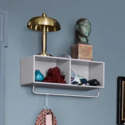 Montana Hat Rack & Hat Shelves*COAT hat shelf with clothes rails, Graphic 100, incl. suspension Grey