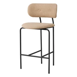 GUBI Bar Stools*Coco counter chair - fully upholstered, Around bouclé 004-black Beige