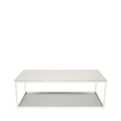Scherlin Coffee Tables*Coffee table 11, Marble , lacquered stand, zinc plate White