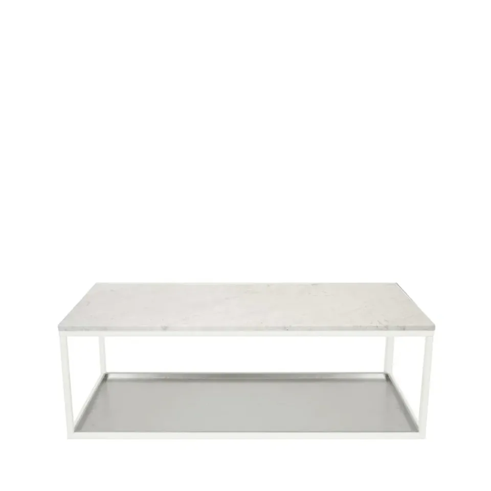 Scherlin Coffee Tables*Coffee table 11, Marble , lacquered stand, zinc plate White