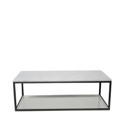 Scherlin Coffee Tables*Coffee table 11, Marble , black lacquered stand, zinc plate White