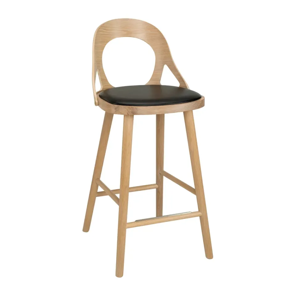 Hans K Bar Stools*Colibri bar stool 63 cm, Oiled oak-black pad Brown