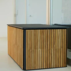 Cane-line Garden Details & Accessories*Combine cushion box, Teak, lava grey, large Brown