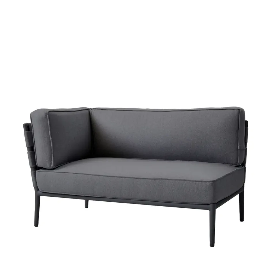 Cane-line Garden Sofas & Garden Benches|Outdoor Lounge Furniture*Conic modular sofa, airtouch , right, incl. cushions Grey