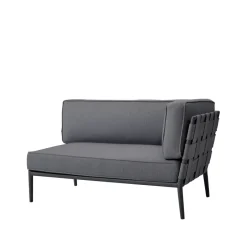 Cane-line Garden Sofas & Garden Benches|Outdoor Lounge Furniture*Conic modular sofa, airtouch , left, incl. cushions Grey
