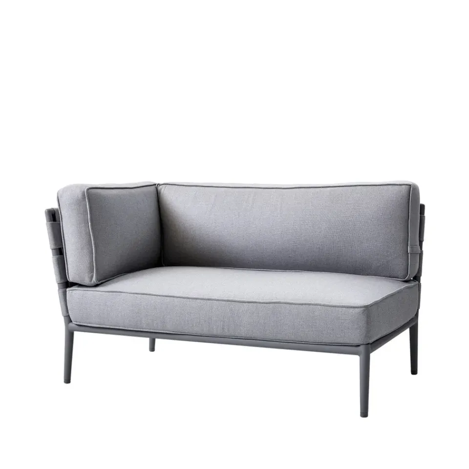 Cane-line Outdoor Lounge Furniture|Garden Sofas & Garden Benches*Conic modular sofa, airtouch light -right-incl. cushions Grey
