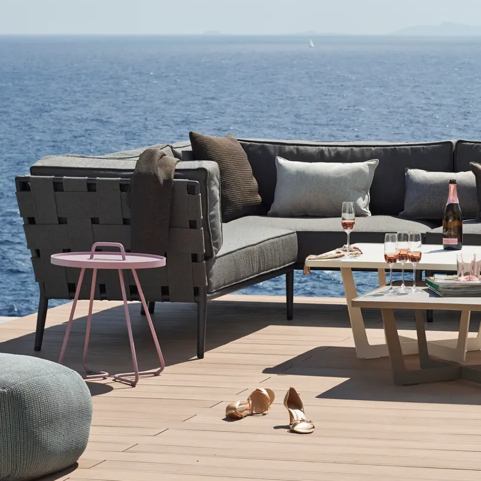 Cane-line Outdoor Lounge Furniture|Garden Sofas & Garden Benches*Conic modular sofa, airtouch light -single-incl. cushions Grey