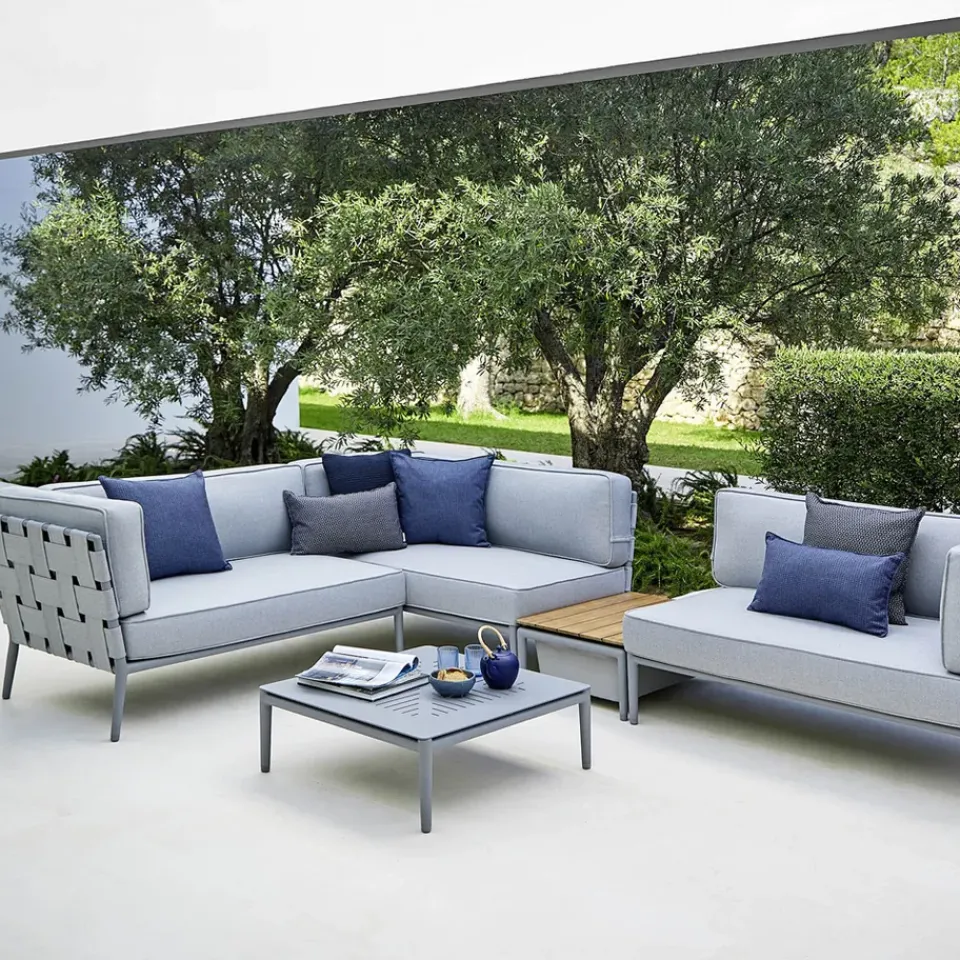 Cane-line Outdoor Lounge Furniture|Garden Sofas & Garden Benches*Conic modular sofa, airtouch light -single-incl. cushions Grey