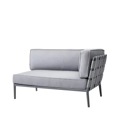 Cane-line Outdoor Lounge Furniture|Garden Sofas & Garden Benches*Conic modular sofa, Light -left-incl. cushions Grey
