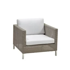 Cane-line Outdoor Lounge Furniture*Connect armchair weave, Taupe, cushion set Natté white Beige
