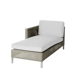 Cane-line Seating|Garden Sofas & Garden Benches*Connect chaise longue, Taupe, white cushions Beige