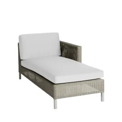 Cane-line Seating|Garden Sofas & Garden Benches*Connect chaise longue, Taupe, white cushions Beige