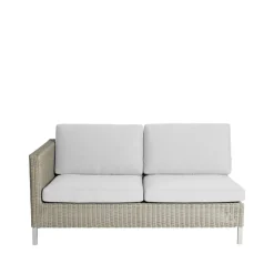 Cane-line Garden Sofas & Garden Benches|Outdoor Lounge Furniture*Connect modular sofa, 2-seater taupe, right, white cushions Beige