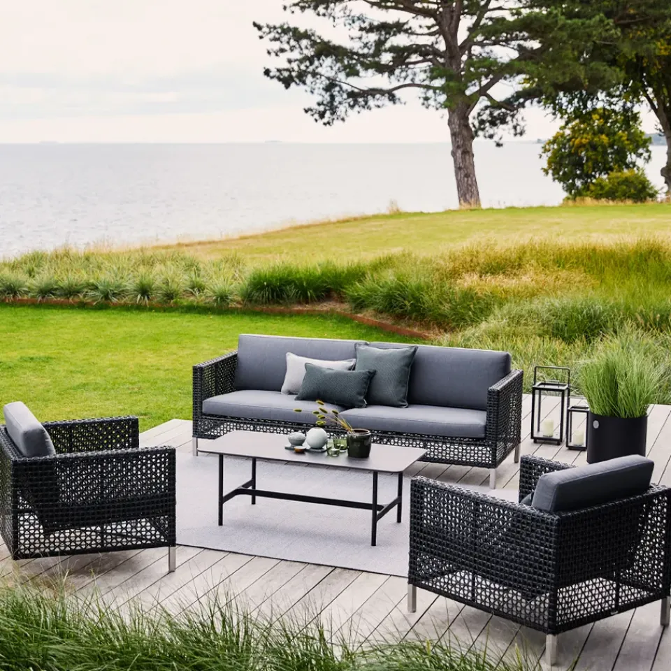 Cane-line Garden Sofas & Garden Benches|Balcony Furniture*Connect sofa 3-seater, Anthracite Grey