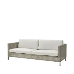 Cane-line Outdoor Lounge Furniture|Garden Sofas & Garden Benches*Connect sofa 3-seater, Taupe, cushion set Natté white Brown